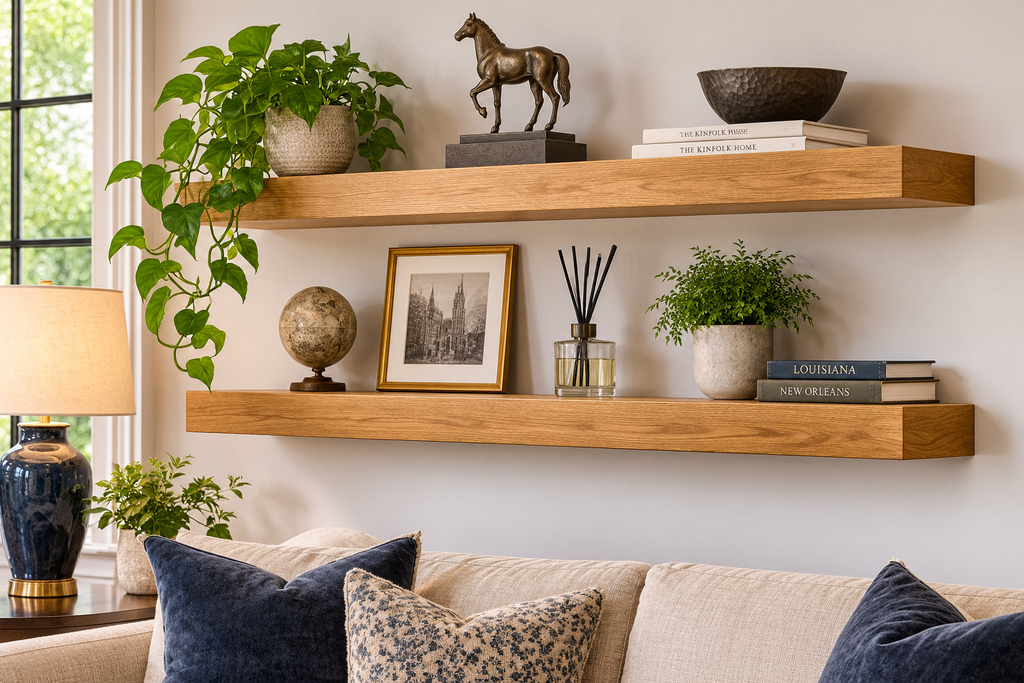 Premium Natural Hardwood Floating Shelf