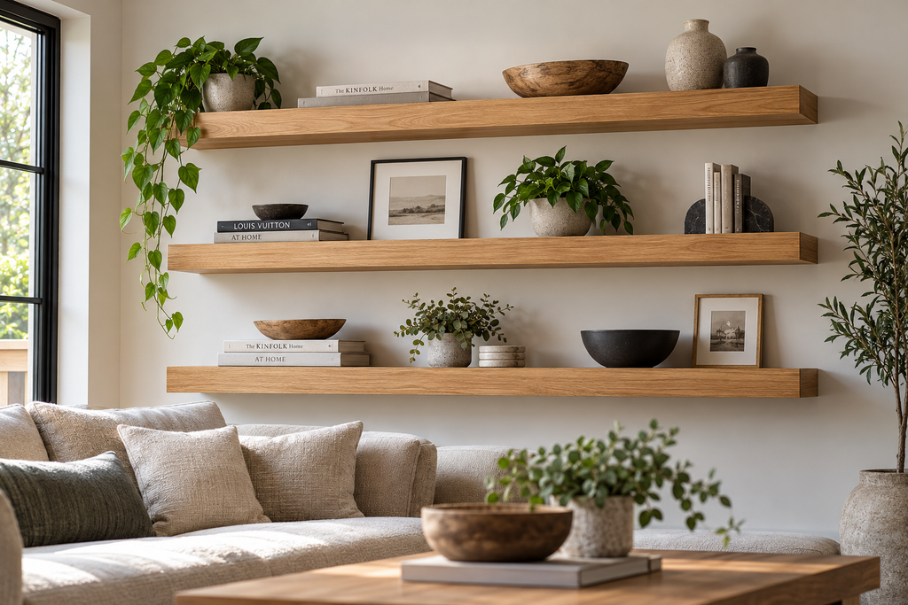 Premium Natural Hardwood Floating Shelf